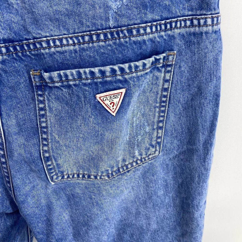 Guess tomboy light wash button fly frayed edge distressed jeans womens 26 - Picture 1 of 7